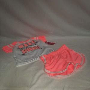 New Diva Make your own Sparkle 2 piece set Neon Peach and White 2T